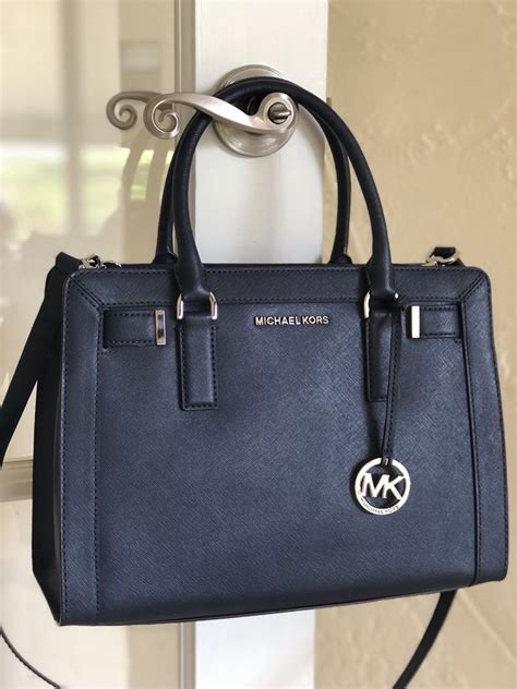 Michael Kors Dillon Navy Satchel Shoulder Bag 